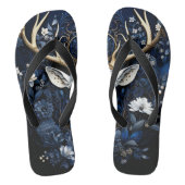 Midnight Celestial Floral Gothic Deer  Badesandalen (Fußbett)