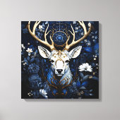 Midnight Celestial Floral Gothic Deer  Leinwanddruck (Vorderseite)