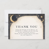 Midnight Celestial Garden Wedding Dankeskarte (Vorderseite)