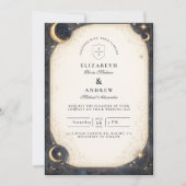 Midnight Celestial Garden Wedding Einladung (Vorderseite)