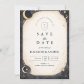 Midnight Celestial Garden Wedding Save The Date (Vorderseite)