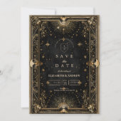 Midnight Celestial Luxe Wedding Save The Date (Vorderseite)
