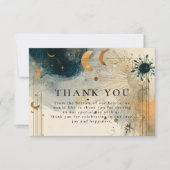 Midnight Celestial Wedding Dankeskarte (Vorderseite)