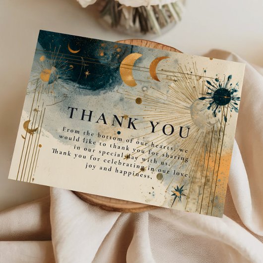 Midnight Celestial Wedding Dankeskarte