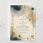 Midnight Celestial Wedding Save The Date (Vorderseite)