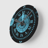 Midnight Clock Light Blue Runde Wanduhr (Winkel)