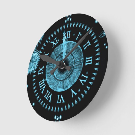 Midnight Clock Light Blue Runde Wanduhr (Winkel)