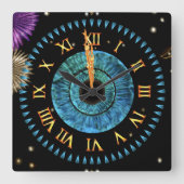 Midnight Clock Quadratische Wanduhr (Vorderseite)