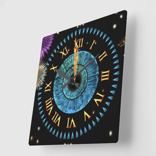 Midnight Clock Quadratische Wanduhr (Winkel)