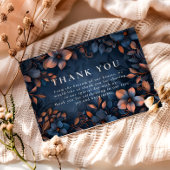 Midnight Copper Floral Wedding Dankeskarte