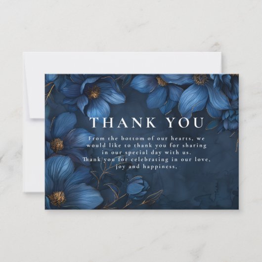 Midnight Copper Garden Wedding Dankeskarte (Vorderseite)