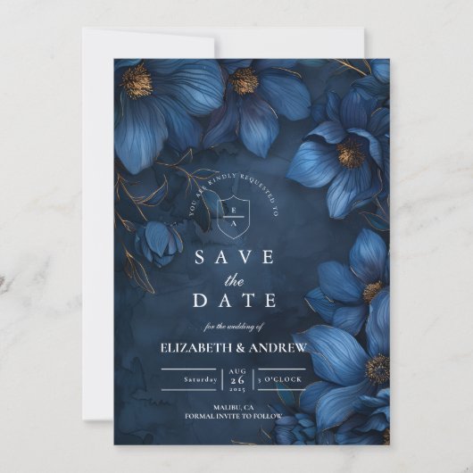 Midnight Copper Garden Wedding Save The Date (Vorderseite)