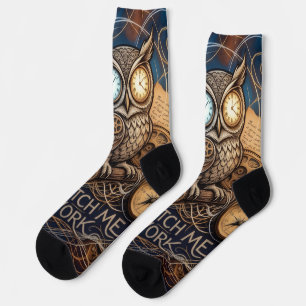 Midnight Creative Night Owl Abstract Socken