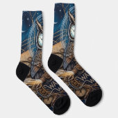 Midnight Creative Night Owl Abstract Socken (Rechts)