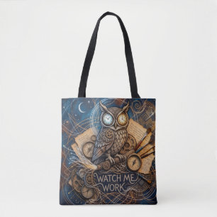 Midnight Creative Night Owl Abstrakter Kunstdruck Tasche