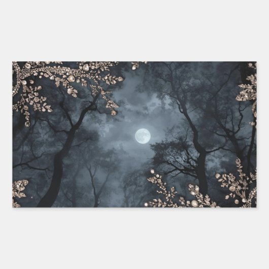 Midnight Crystal Rechteckiger Aufkleber (Vorderseite)