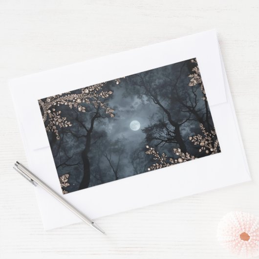 Midnight Crystal Rechteckiger Aufkleber (Umschlag)