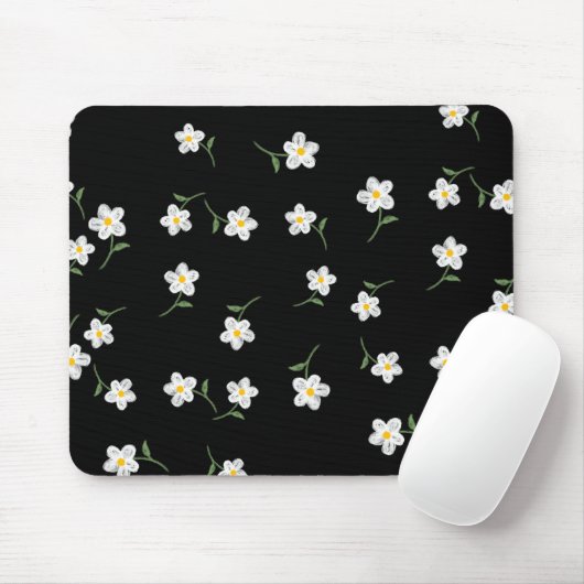 Midnight Daisy Floral-Mauspad  Mousepad (Mit Mouse)