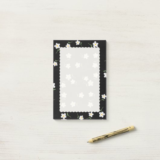 Midnight Daisy Florale Haftnotizen | Cute Botanica Post-it Klebezettel (Auf Schreibtisch)