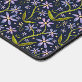 Midnight | Dancing Watercolor Daisies Schreibtischunterlage (Ecke)