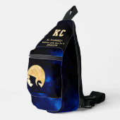 Midnight Dragon Minimalist Initials Back to School Crossbody Bag (Rechte Ecke)