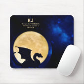 Midnight Dragon Minimalist Initials Back to School Mousepad (Mit Mouse)