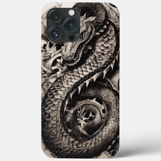 Midnight Dragon: Sleek Black Dragon Tee Case-Mate iPhone Hülle (Rückseite)