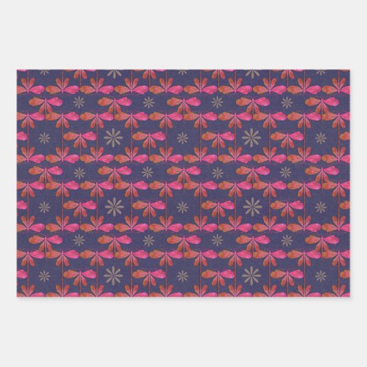 Midnight Dragonfly Geschenkpapier Set (Vorderseite)