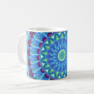 Midnight Dreams Mandala Blau Boho Keramik Kaffeetasse