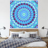 Midnight Dreams Mandala Blau Boho Leinwanddruck (Insitu (Schlafzimmer))
