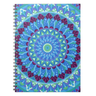 Midnight Dreams Mandala Boho Meditation Blau Notizblock