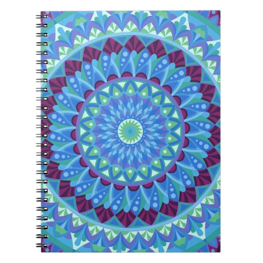 Midnight Dreams Mandala Boho Meditation Blau Notizblock (Vorderseite)