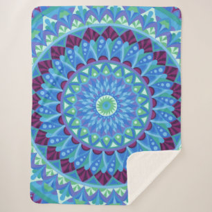Midnight Dreams Mandala Cozy Blau Boho Relax Sherpadecke