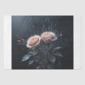 Midnight Elegance: Pink Roses Decoupage Seidenpapier (Vorderseite)