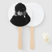 Midnight-Emo Anime-Junge - Dunkler Ästhetik-Handfä Fächer (Vorne und Hinten)