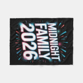 Midnight Family 2026 Fireworks Countdown Unity Spa Fleecedecke (Vorderseite (Horizontal))