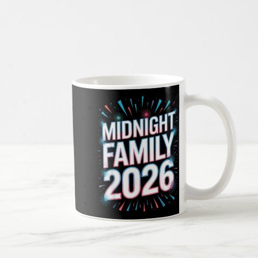 Midnight Family 2026 Fireworks Countdown Unity Spa Kaffeetasse (Rechts)