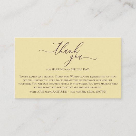 Midnight Fig & Champagne Ceremony Photo Thank You Begleitkarte (Vorderseite)