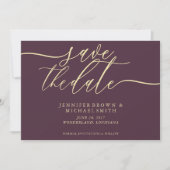 Midnight Fig & Champagne Wedding Save Date Photo Save The Date (Vorderseite)