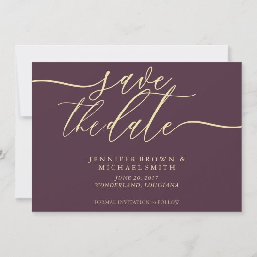Midnight Fig & Champagne Wedding Save Date Photo Save The Date (Vorderseite)