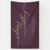 Midnight Fig & Champagne Welcome to the Wedding Banner (Vertikal)