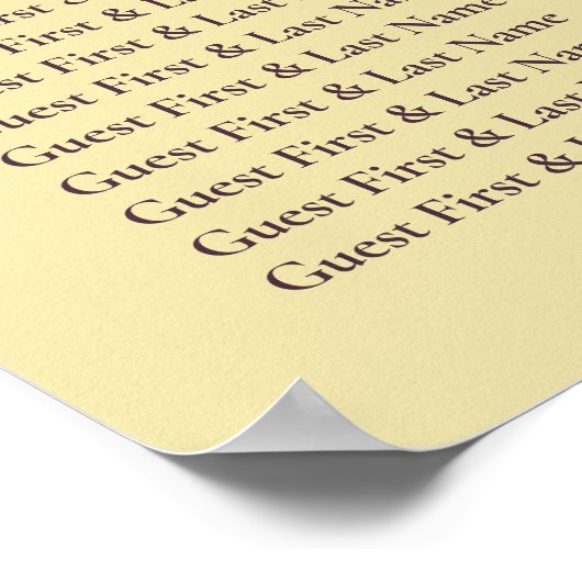 Midnight Fig & Champagne Welcome Wedding Seating Poster (Ecke)