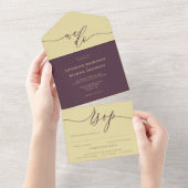 Midnight Fig Hochzeitsskript wir machen All In One Einladung (Abreißen)