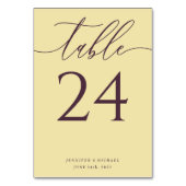 Midnight Fig Simple Elegant Seating Tischnummer (Rückseite)