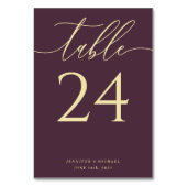 Midnight Fig Simple Elegant Seating Tischnummer (Vorderseite)