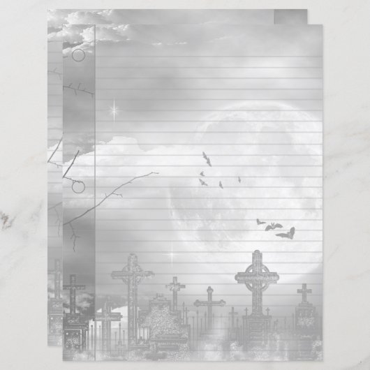 Midnight Flight Goth Friedhof Notebook Paper (Vorne/Hinten)