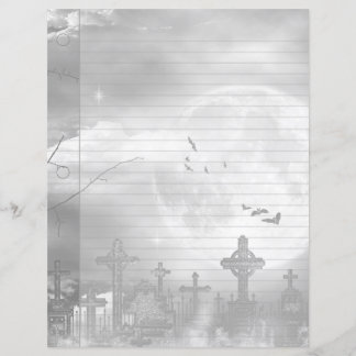 Midnight Flight Goth Friedhof Notebook Paper