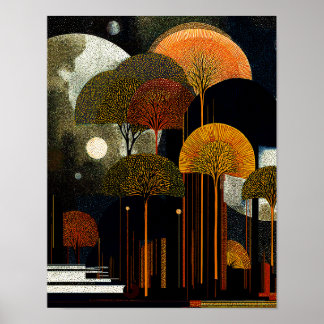 Midnight Forest #8 - 4x5 Digital-Download Poster