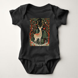 Midnight Forest Christmas Deer Baby Strampler