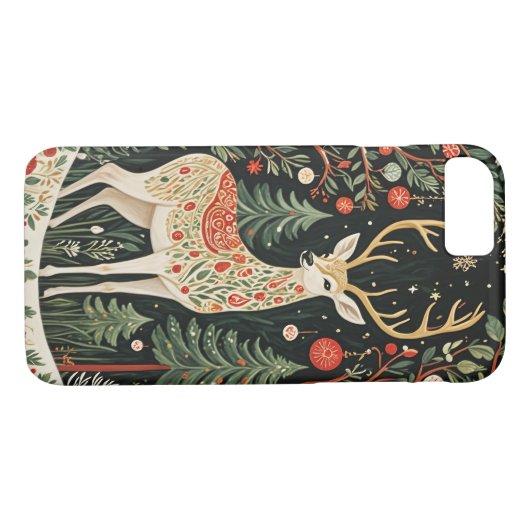 Midnight Forest Christmas Deer Case-Mate iPhone Hülle (Rückseite (Horizontal))